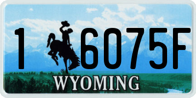 WY license plate 16075F