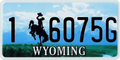 WY license plate 16075G