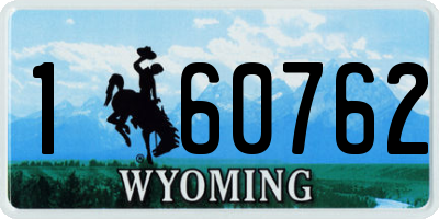 WY license plate 160762