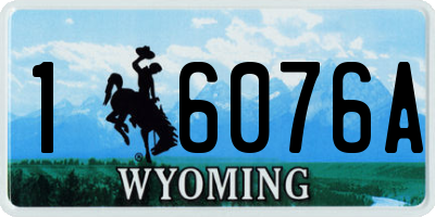WY license plate 16076A