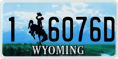WY license plate 16076D