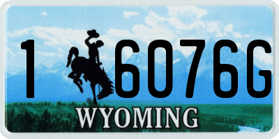 WY license plate 16076G