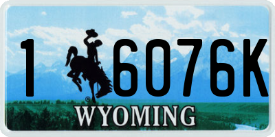 WY license plate 16076K