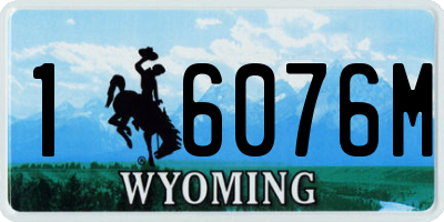 WY license plate 16076M