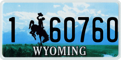 WY license plate 16076O