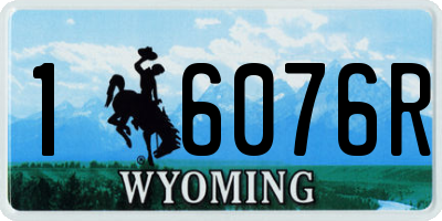 WY license plate 16076R