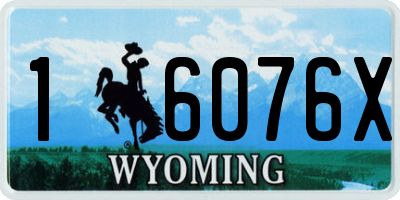 WY license plate 16076X