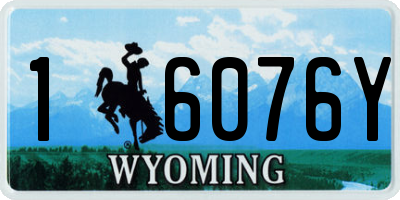 WY license plate 16076Y