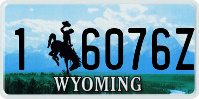 WY license plate 16076Z
