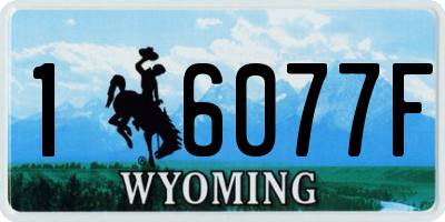WY license plate 16077F