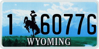 WY license plate 16077G