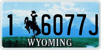 WY license plate 16077J
