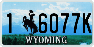 WY license plate 16077K