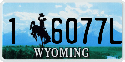 WY license plate 16077L
