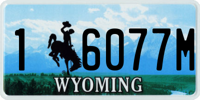 WY license plate 16077M