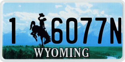 WY license plate 16077N