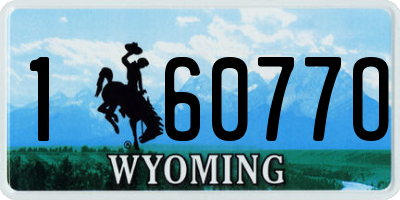 WY license plate 16077O