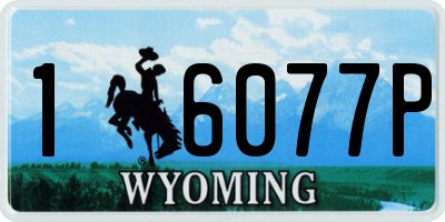 WY license plate 16077P