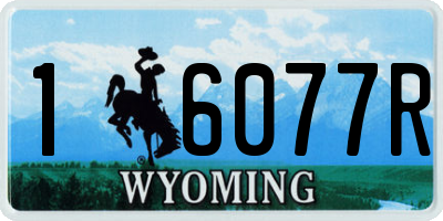 WY license plate 16077R
