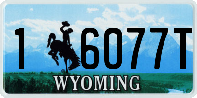 WY license plate 16077T