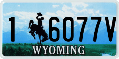 WY license plate 16077V
