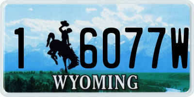 WY license plate 16077W