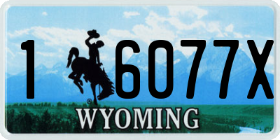 WY license plate 16077X