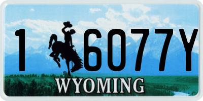 WY license plate 16077Y