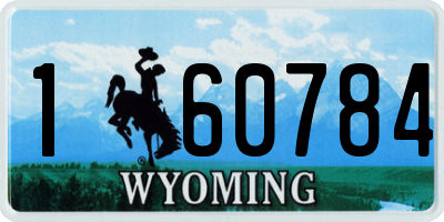 WY license plate 160784