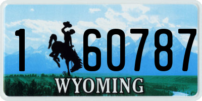 WY license plate 160787