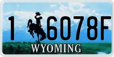 WY license plate 16078F
