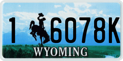 WY license plate 16078K