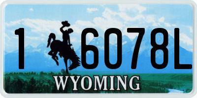 WY license plate 16078L