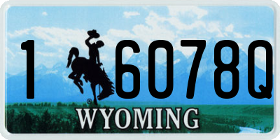 WY license plate 16078Q
