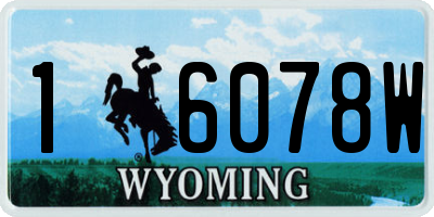 WY license plate 16078W