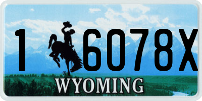 WY license plate 16078X