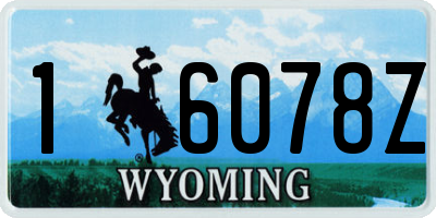 WY license plate 16078Z