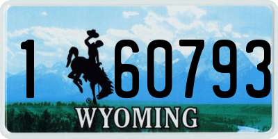 WY license plate 160793