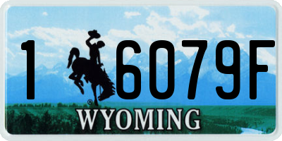 WY license plate 16079F