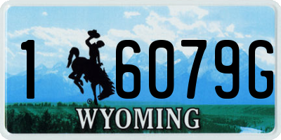 WY license plate 16079G