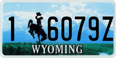 WY license plate 16079Z