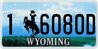 WY license plate 16080D