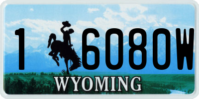 WY license plate 16080W