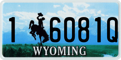 WY license plate 16081Q