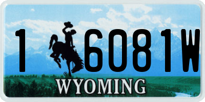WY license plate 16081W