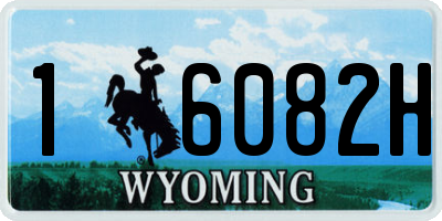WY license plate 16082H