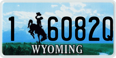 WY license plate 16082Q