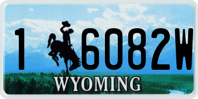 WY license plate 16082W