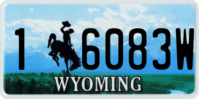 WY license plate 16083W