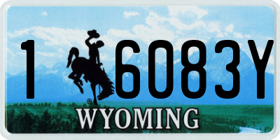 WY license plate 16083Y